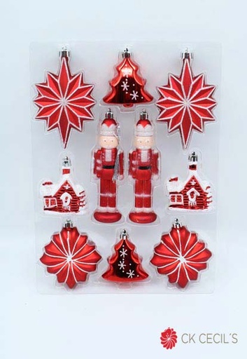 [277594] CAJA DECO NAVIDAD SURTIDO X 10 RED WHITE