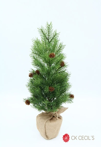 [277629] PINE TREE CON YUTE 47 CM. GREEN