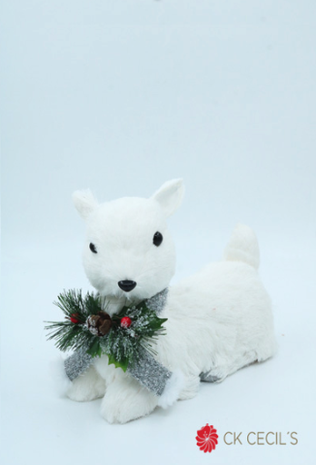 [277660] CIERVO SENTADO 24 X 22 CM. WHITE