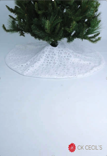 [277689] CUBRE PIE NAVIDAD 120 CM. WHITE GOLD