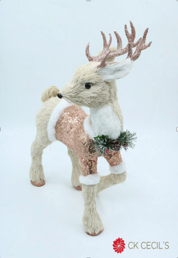 [277603] CIERVO PARADO 30 X 48 CM. BEIGE