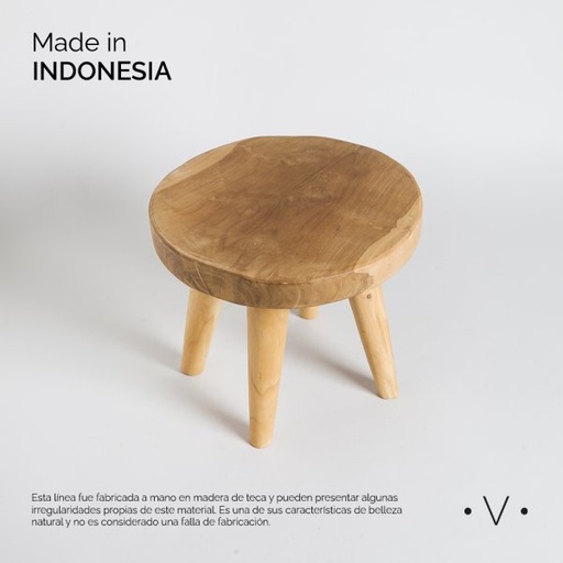 [4114613] BANCO REDONDO LAOS 25X31 CM VASSA HOME