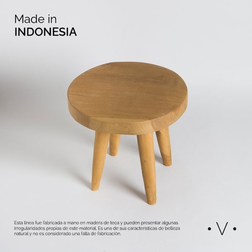 [4114612] BANCO REDONDO LAOS 30X32 CM VASSA HOME