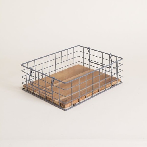 [4114211] CANASTO ORGANIZADOR BIARRITZ GREY 23,5X30 CM