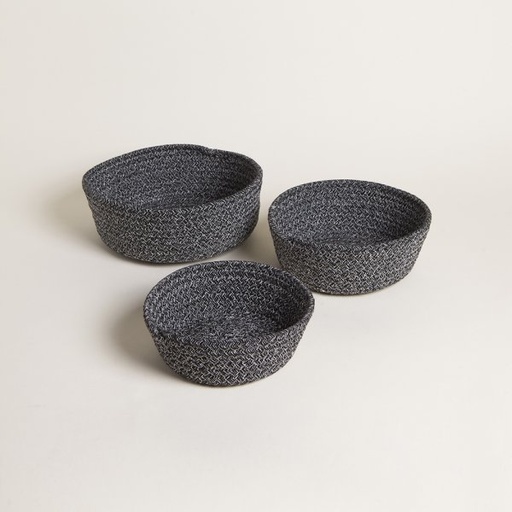 [4114307] SET X 3 ORGANIZADORES REDONDOS BAKRI DARK 6,5X18,5 CM / 8X20,5 CM / 9X24,5 CM