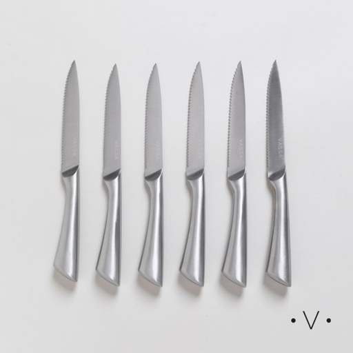 [4114249] SET X 6 CUCHILLOS PARA CARNE 24 CM VASSA HOME