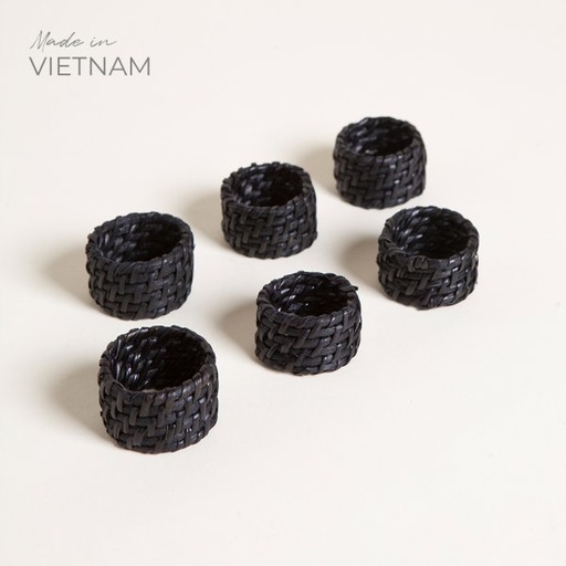 [4114314] SET X 6 PORTA SERVILLETAS VINH NEGRO