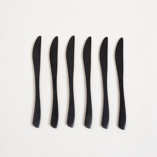 [4114123] SET X 6 UTENSILIOS DE MESA LISBOA NEGRO MATE 22CM