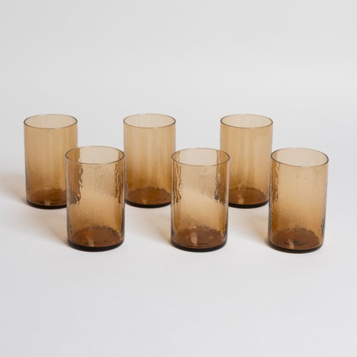[4114552] SET X 6 VASOS FEDRA BROWN 380 ML VASSA HOME