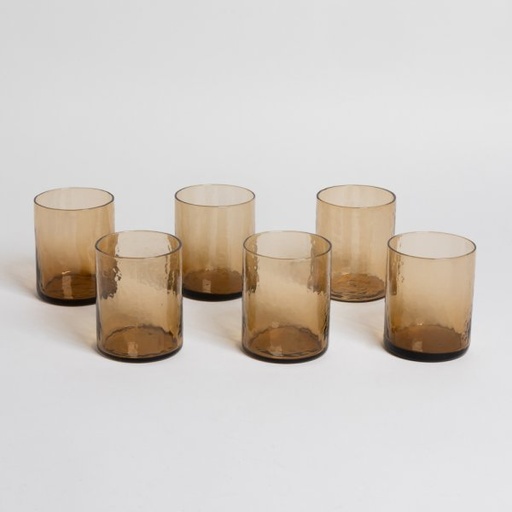 [4114551] SET X 6 VASOS FEDRA BROWN 400 ML VASSA HOME