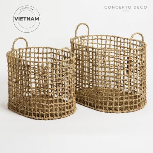 [1651034] CANASTOS SET X 2 SEAGRASS G:33X40CM C:29X39,5CM