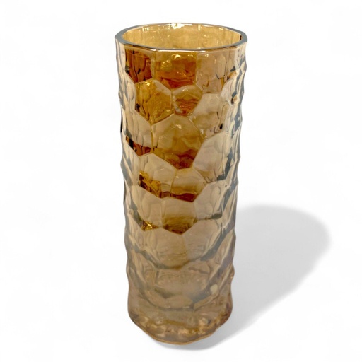 [2561784] FLORERO REDONDO PANAL DORADO 20X7CM DE VIDRIO