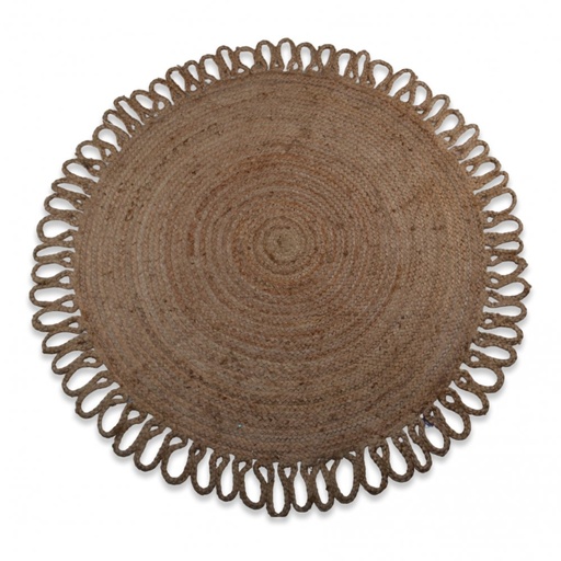 [380069] ALFOMBRA 120 CM YUTE CON BORDE BUCLES