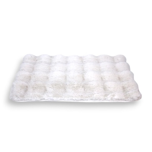 [380083] ALFOMBRA BAÑO 40 X 60 CM PELUCHITO CON RELIEVE BLANCO.