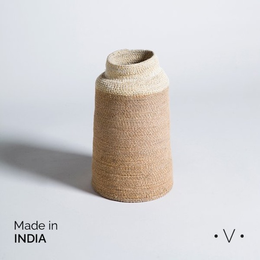 [4114838] CANASTO CÓNICO KANPUR NATURAL 31X10 CM VASSA HOME