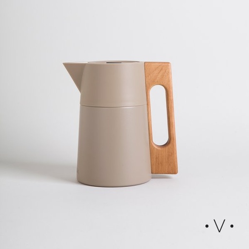 [4114717] JARRA TERMICA BEIGE ASA MADERA 1000 ML VASSA HOME