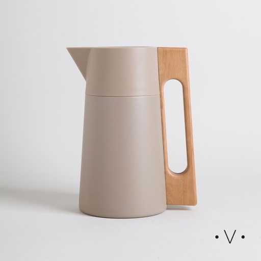 [4114720] JARRA TERMICA BEIGE ASA MADERA 1500 ML VASSA HOME