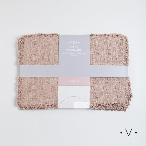 [4114805] SET X 6 INDIVIDUALES RECTANGULARES 30X45 CM VASSA HOME