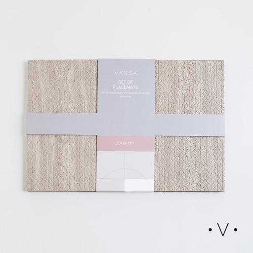 [4114797] SET X 6 INDIVIDUALES RECTANGULARES 30X45 CM VASSA HOME