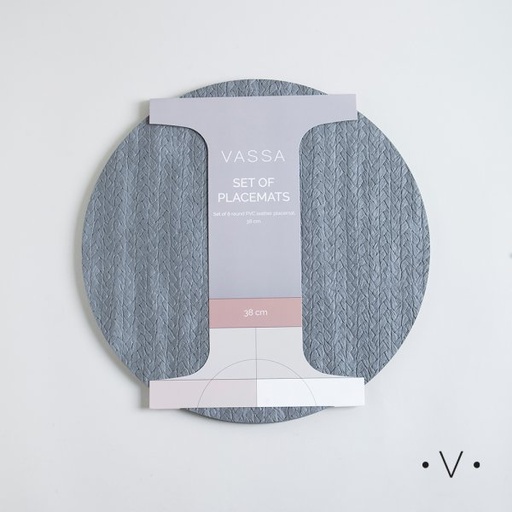 [4114789] SET X 6 INDIVIDUALES REDONDOS 38 CM VASSA HOME