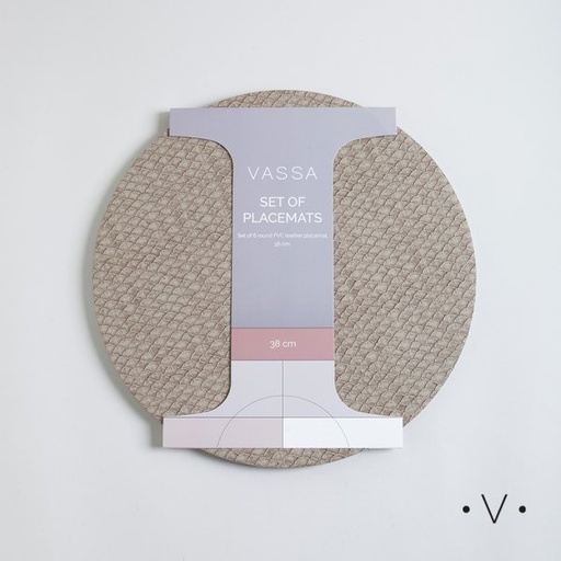 [4114790] SET X 6 INDIVIDUALES REDONDOS 38 CM VASSA HOME