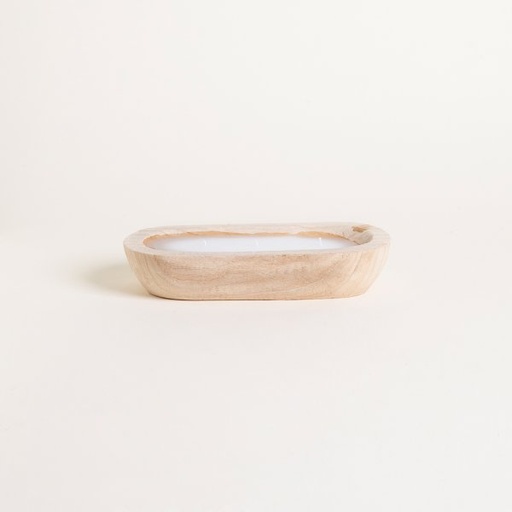 [4114906] VELA OVAL CON BASE DE MADERA DE PAULOWNIA LEORA 25