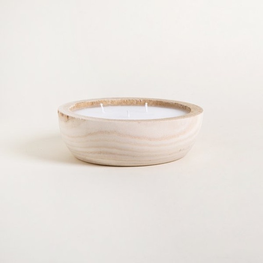 [4114907] VELA REDONDA CON BASE DE MADERA DE PAULOWNIA LEORA