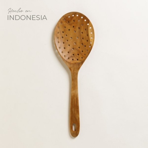 [4111433] ESPUMADERA DE MADERA DE TECA 35 CM