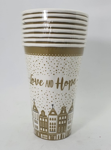 [131791] GLK VASO POLIPAPEL 12 OZ FAN DOR CASITAS X 8