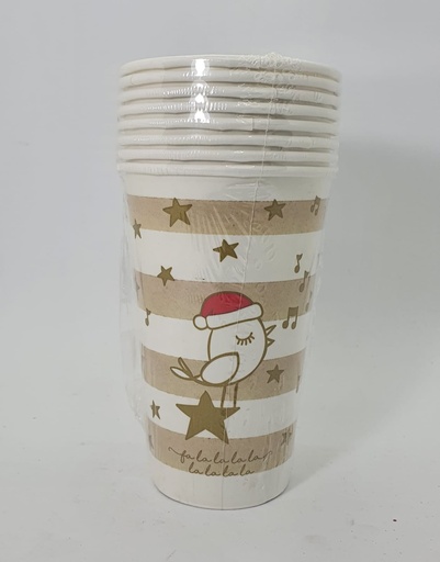 [131793] GLK VASO POLIPAPEL 12 OZ FAN DOR PAJARITOS X 8
