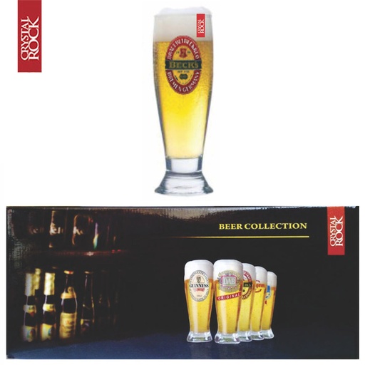 [140027] CAJA X 6 VASOS CERVEZA C/CALCO DECORATIVA