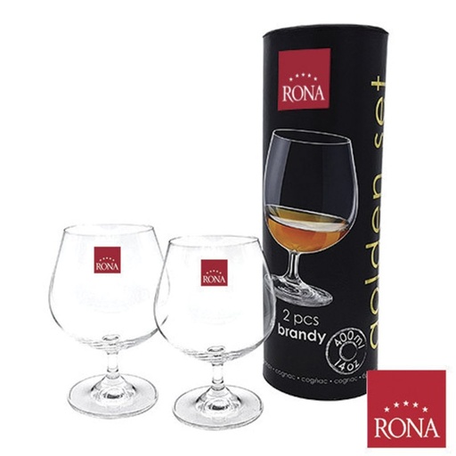 [1400291] SET X 2 COPAS BRANDY 400 ML RONA