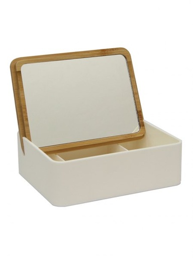 [142633] ESPEJO DE TOCADOR CAJITA BOX CON ESPEJO YTAPA DE MADERA 14 X 10 CM EP16948