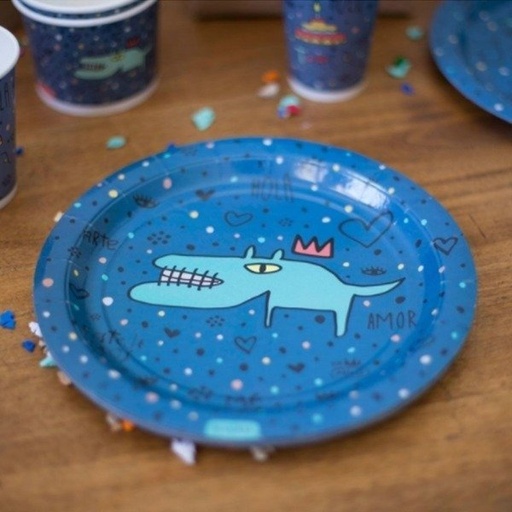 [19186] PLATO AZUL COCODRILO MILO X 10