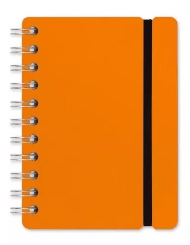 [196114] CUADERNO TAPA CUERO A6 NARANJA 80 HOJAS RAYADO 80 G 15 X 11 CM