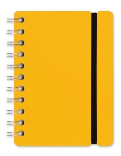 [196118] CUADERNO TAPA CUERO A6 AMARILLO 80 HOJAS RAYADO 80 G 15 X 11 CM