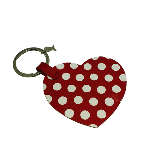 [1968] RED HEART KEY HOLDER CUERO BY PAOLA NAVONE