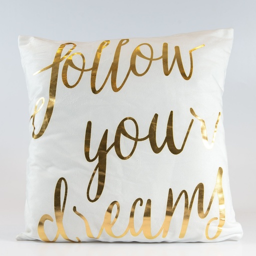 [380827] FUNDA ALMOHADON FOLLOW YOUR DREAMS GOLD 43 X 43