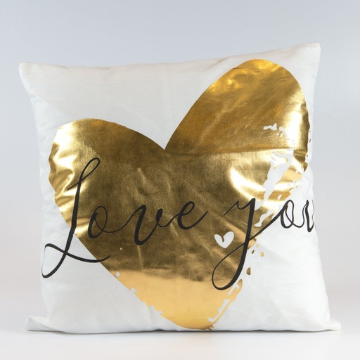 [380828] OFERTA FUNDA  LOVE YOU CORAZON GOLD 43 X 43