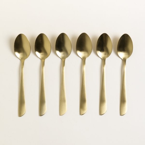 [4110039] SET X 6 UTENSILLOS DE MESA LISBOA DORADO MATE 20CM