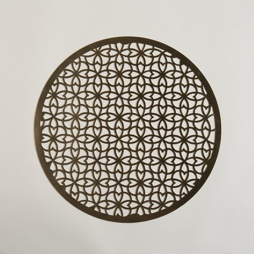 [411136] INDIVIDUAL DE PVC DORADO REDONDO MANDALA