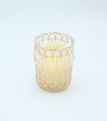 [413504] CRYSTAL CANDEL 10X 14 CM. FRENCH GOLD