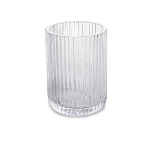 [1650823] POTE VIDRIO LINEAS VERTICALES 9 X 7 CM