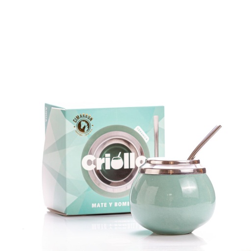 [31520] MATE DE CERAMICA CRIOLLO AQUA