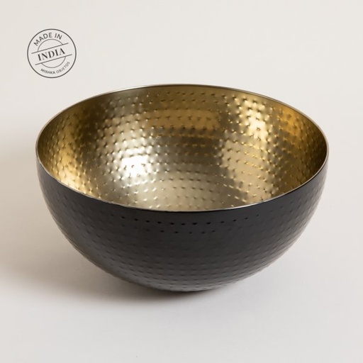 [4110318] BOWL DE ACERO INOX BLACK & GOLDEN NISHA 30X14 CM