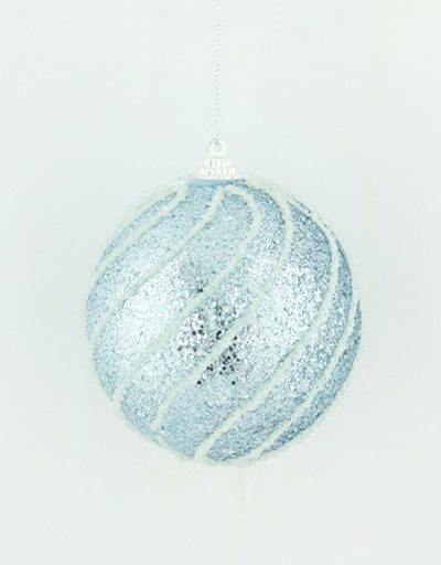 [277055] PELOTA DE NAVIDAD X 6 10 CM. LIGHT BLUE