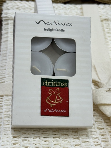 [131041] VELAS BLANCAS NATIVA X6 C/ CHAPITAS 