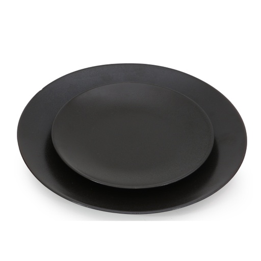 [226002] PLATO POSTRE x 6 19 CM NEGRO