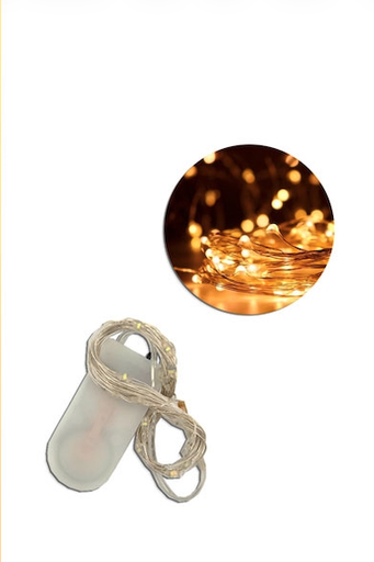 [42020] GUIRNALDA MICROLED ALAMBRE 30 LUCES 3 M INCLUYE PILA 2032 CALIDA