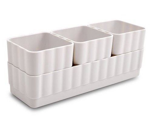 [165532] SET X 4 ORGANIZADOR COSMETICO 23 X 7,5 X 8H GRIS